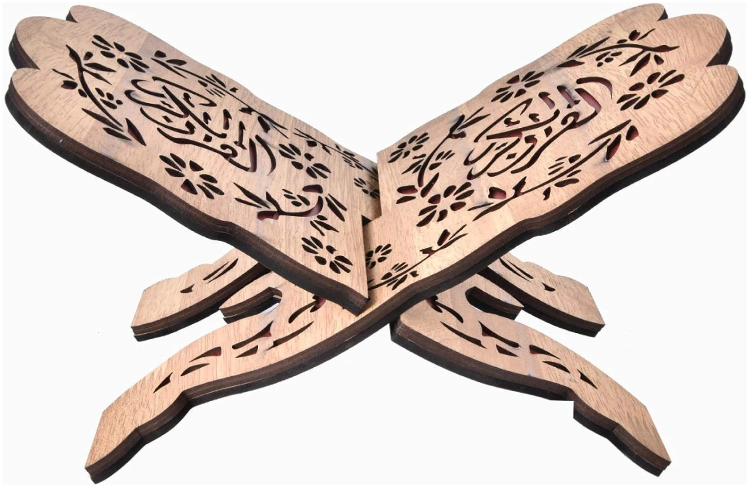 Coran Support Livre, Support de Livre Musulman en Bois Sculpté à La Main, Cadre de Repos Support pour Livre de Cuisine Cook Stand pour Eid Mubarak Décoration Parti Fournitures Islamique 29.2 cm – Image 6