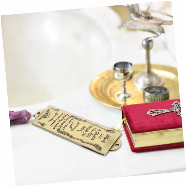 2 Pièces Cadeaux D'Israël Mezouza en Métal Artisanat De Mezouza Religieuse Cadeau Religieux Décor De Mezouza Catholique Décor en Métal Mezouza Décor À La Maison Mezouza Décorative – Image 3