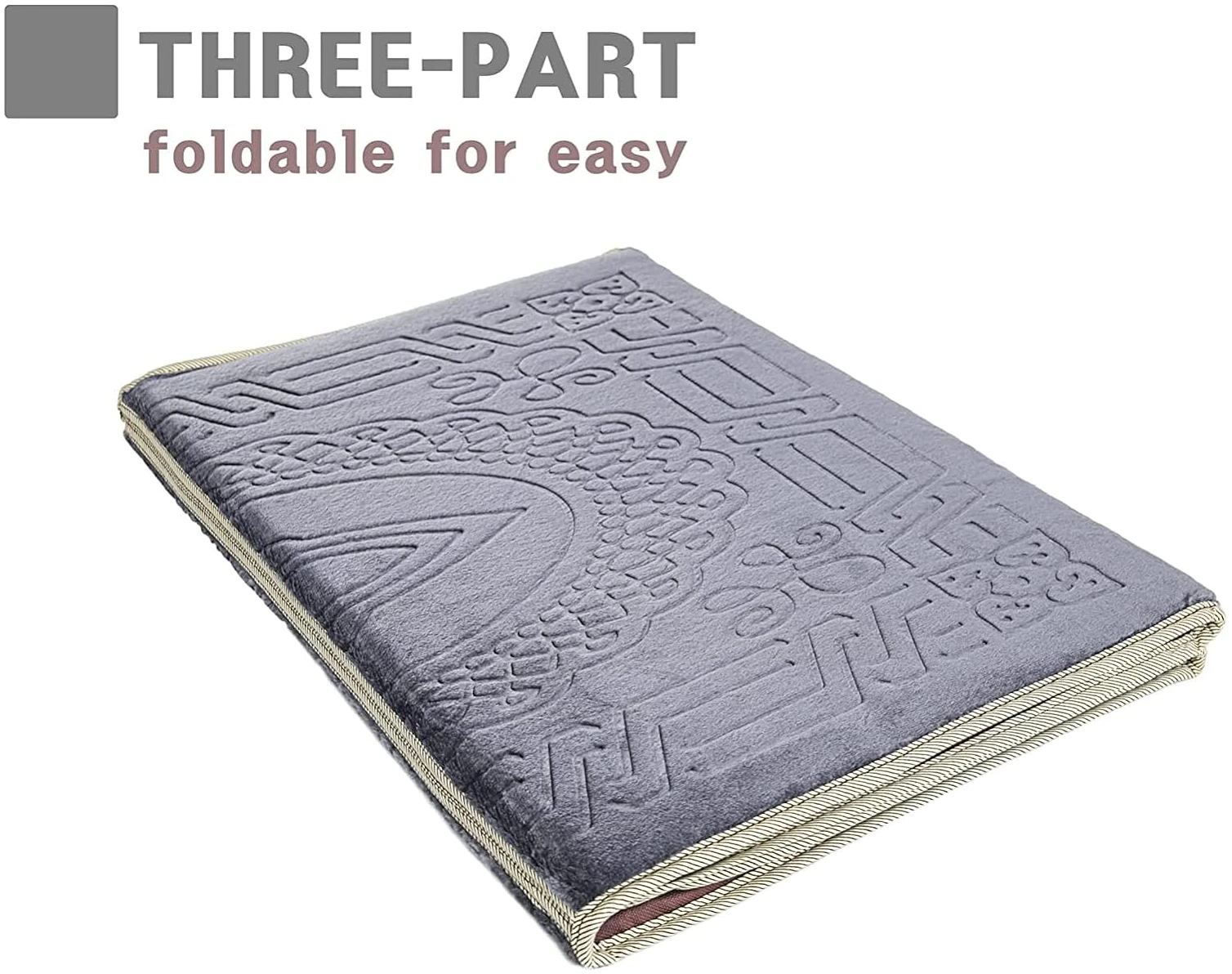 Tapis de prière avec Dossier, Tapis de méditation Pliable avec Dossier, Tapis de prière Musulman-Haute Qualité-Méditation, siège de Sol rembourré, Sac de Transport (Noir) – Image 5