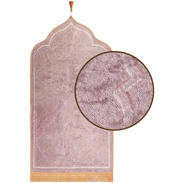 Tapis de Prière Musulman Tapis de Prière Islamique en Flanelle Doux et Epais Tapis de Prière Portable Cadeaux de Ramadan L'Aïd – Image 5