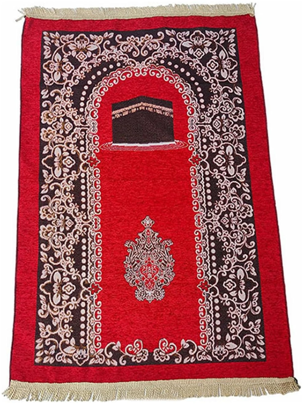 Tapis de prière musulmane avec pompons, doux, 80 x 120 cm – Image 6