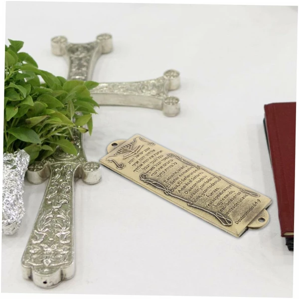 Cadeau Religieux Symboles Juifs Mezouza Mezouza Catholique Décor À La Maison Mezouza Religieuse Artisanat Écriture Hébraïque Mezouza Décorative en Métal – Image 5