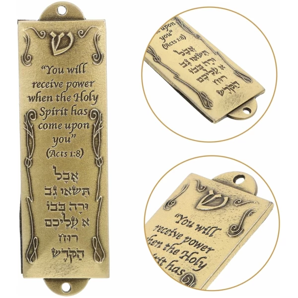 Cadeaux D'Israël Métal Rétro Mezouza Catholique Mezouza Décor Mezouza Orner Cadeau Religieux Décoratif en Métal Mezouza Symboles Juifs Mezouza Décor À La Maison Prière – Image 3