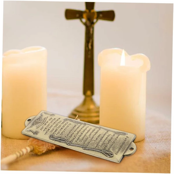 Cadeau Religieux Symboles Juifs Mezouza Mezouza Catholique Décor À La Maison Mezouza Religieuse Artisanat Écriture Hébraïque Mezouza Décorative en Métal – Image 8