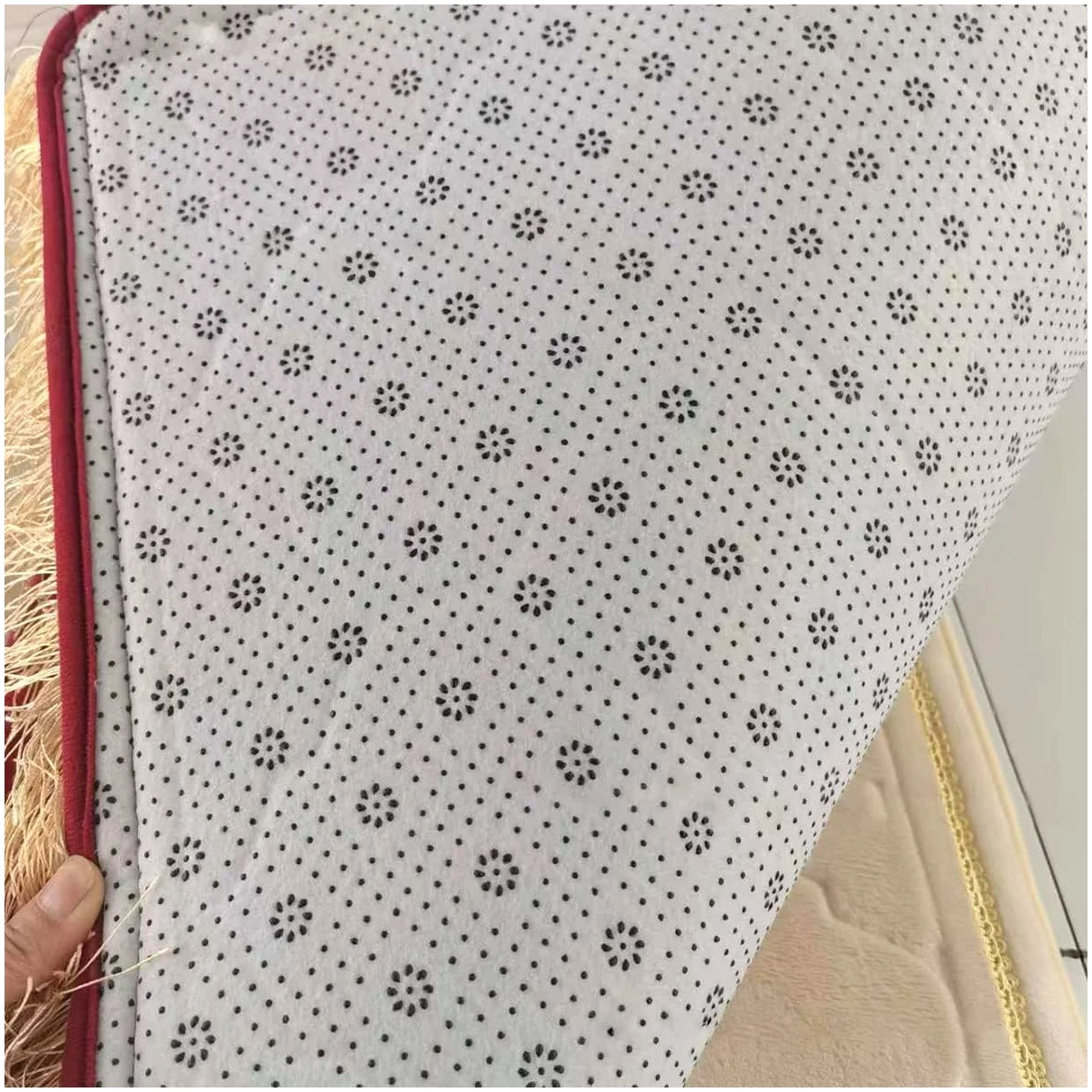 Tapis de prière musulmane épais en forme d'arche, tapis de prière islamique pour l'Aïd Ramadan, cadeau de mariage islamique, cadeau hajj, cadeau umrah pour homme et femme (blanc) – Image 3