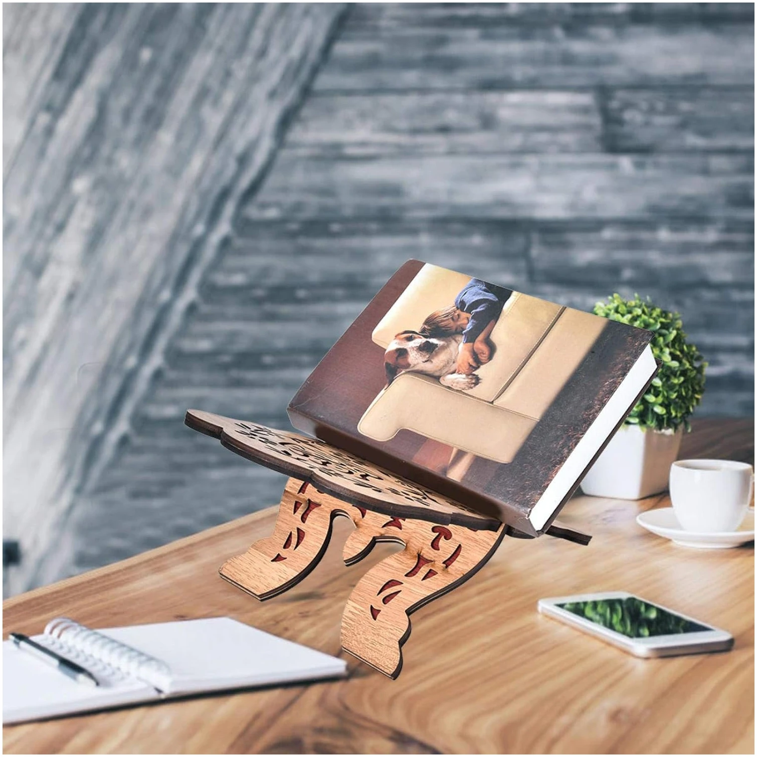 Coran Support Livre, Support de Livre Musulman en Bois Sculpté à La Main, Cadre de Repos Support pour Livre de Cuisine Cook Stand pour Eid Mubarak Décoration Parti Fournitures Islamique 29.2 cm – Image 4