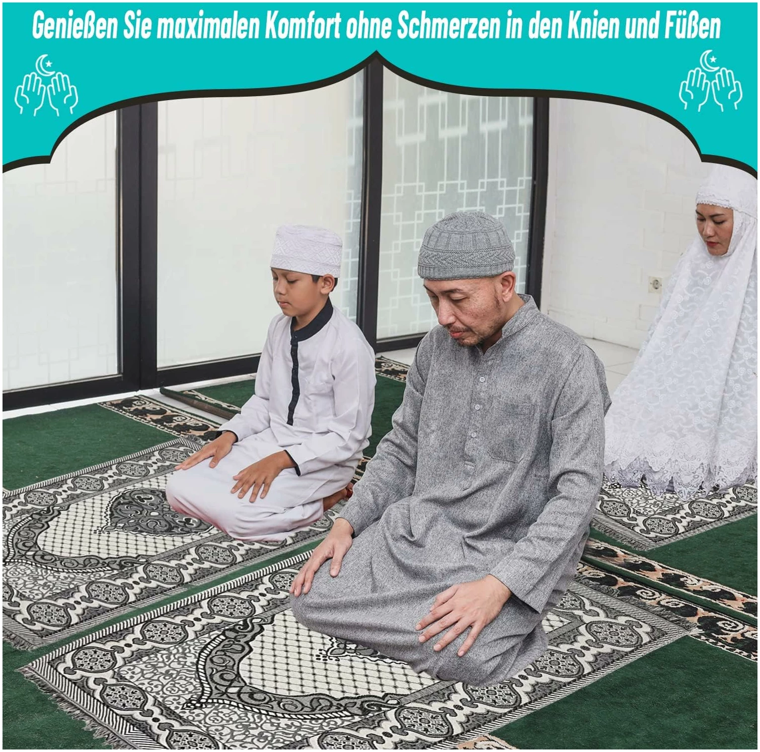Tapis de prière – Avec Tesbih dans emballage cadeau – Tapis de prière Islam – Image 7