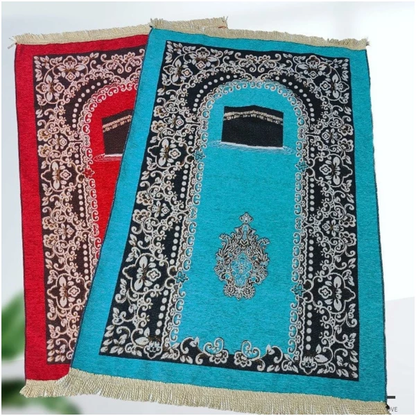 Tapis de prière musulman avec pompons - Tapis islamique unique pour les genoux – Image 6
