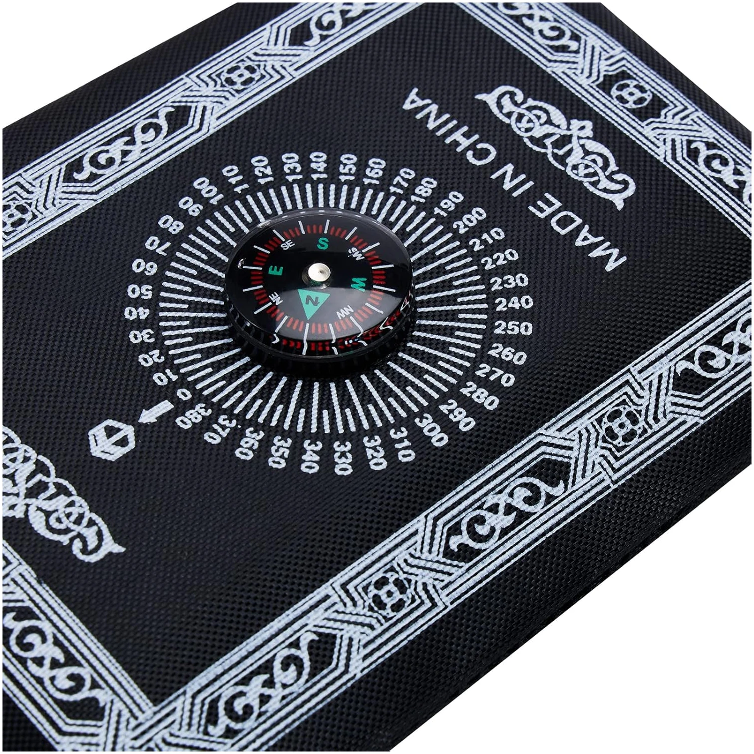 Couverture de pèlerinage imprimée Tapis de prière Tapis de prière de voyage portable grand format avec boussole Tapis musulmans Hall d'église Accessoires de culte religieux islamique Couverture – Image 2