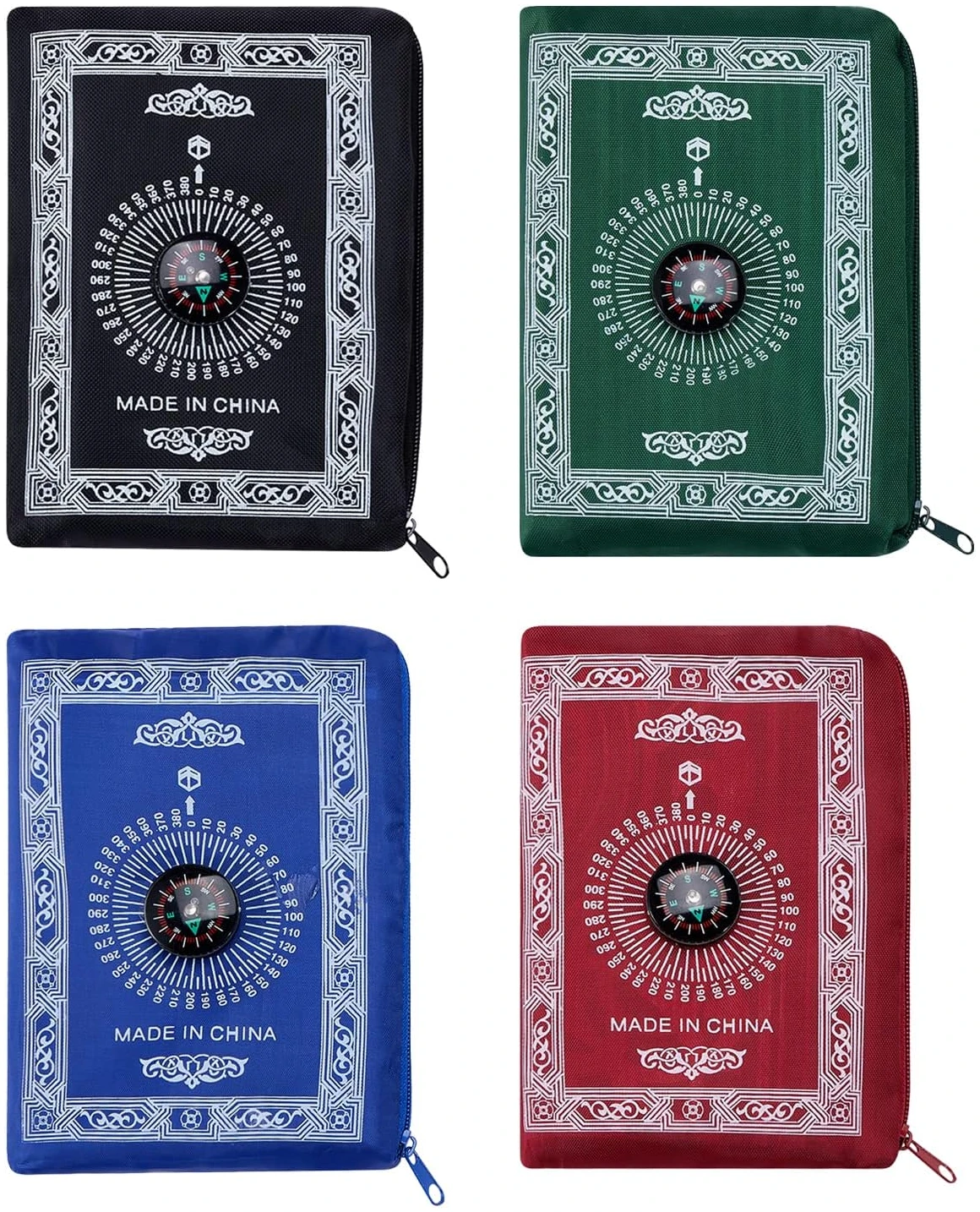 Couverture de pèlerinage imprimée Tapis de prière Tapis de prière de voyage portable grand format avec boussole Tapis musulmans Hall d'église Accessoires de culte religieux islamique Couverture – Image 4