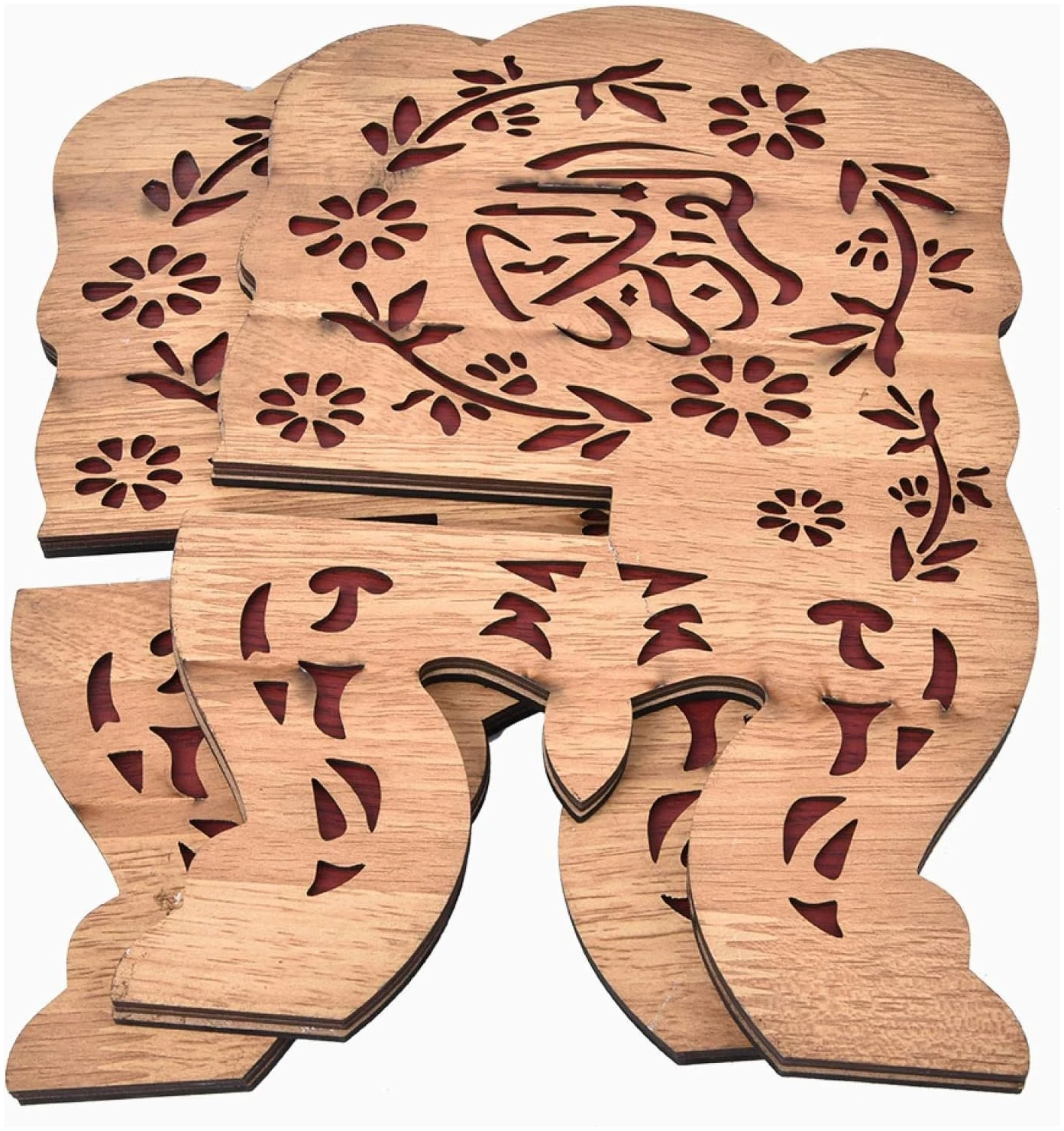 Coran Support Livre, Support de Livre Musulman en Bois Sculpté à La Main, Cadre de Repos Support pour Livre de Cuisine Cook Stand pour Eid Mubarak Décoration Parti Fournitures Islamique 29.2 cm – Image 2