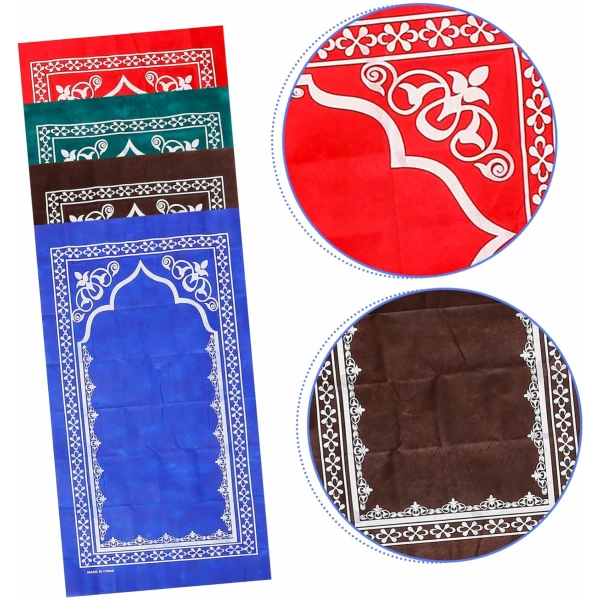4 Tapis De Prière Tapis De Culte Fourniture Décor Islamique Tapis De Prière Décoratif Tapis De Prière Tapis De Voyage Musulman Tapis De Prière Islamique Portable – Image 7