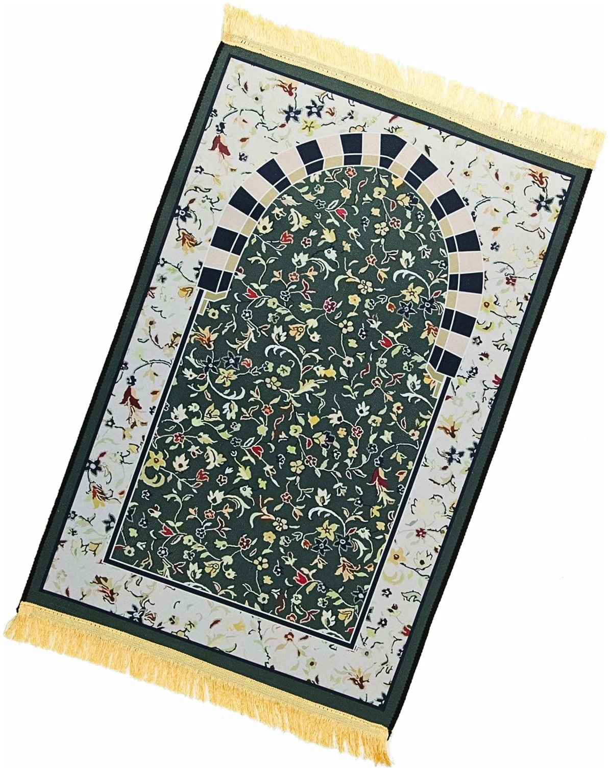 Tapis de priere Musulman pour priere Islamique - Tapis priere Musulman Confortable pour Femme et Homme Musulman - Vert – Image 2