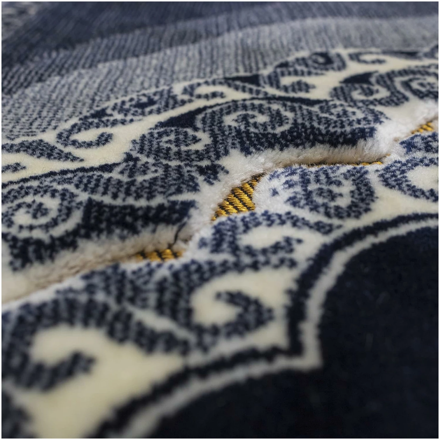 Tapis de prière islamique – Large double peluche velours Namaz Sajjadah – Image 3