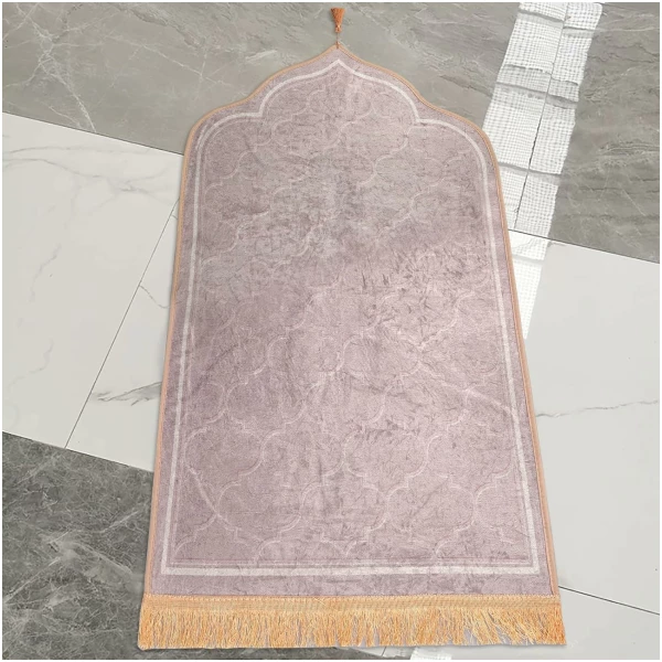 Tapis de Prière Musulman Tapis de Prière Islamique en Flanelle Doux et Epais Tapis de Prière Portable Cadeaux de Ramadan L'Aïd – Image 2