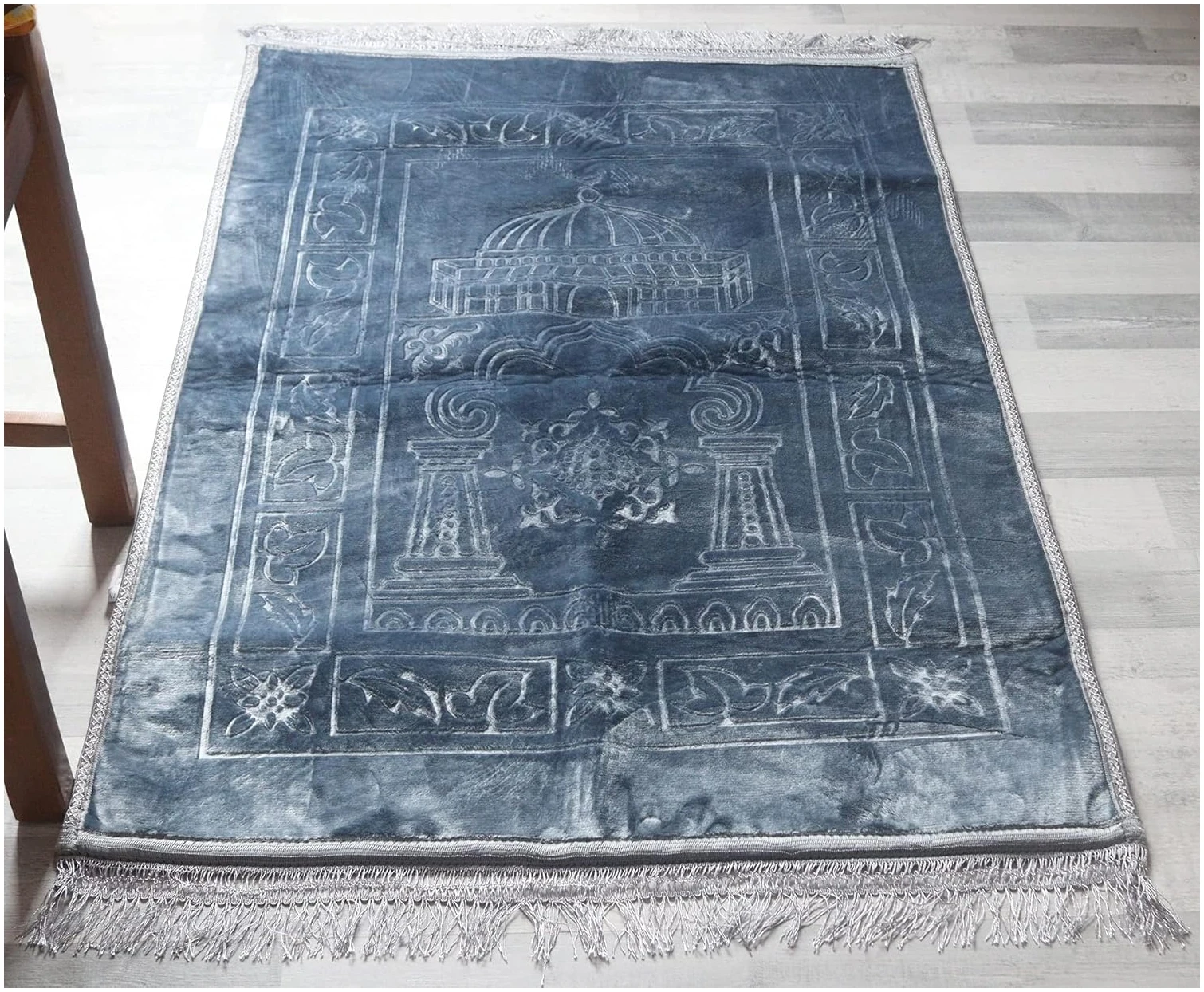 Tapis De Prière Gris pour Musulman - 120x80 cm – Image 3