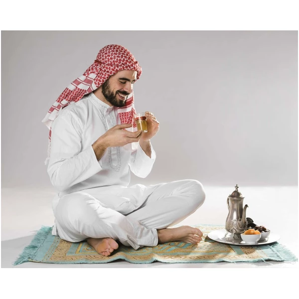 Tapis de prière islamique vert pour les déplacements Motif Namaz Seccade musulmans – Image 5
