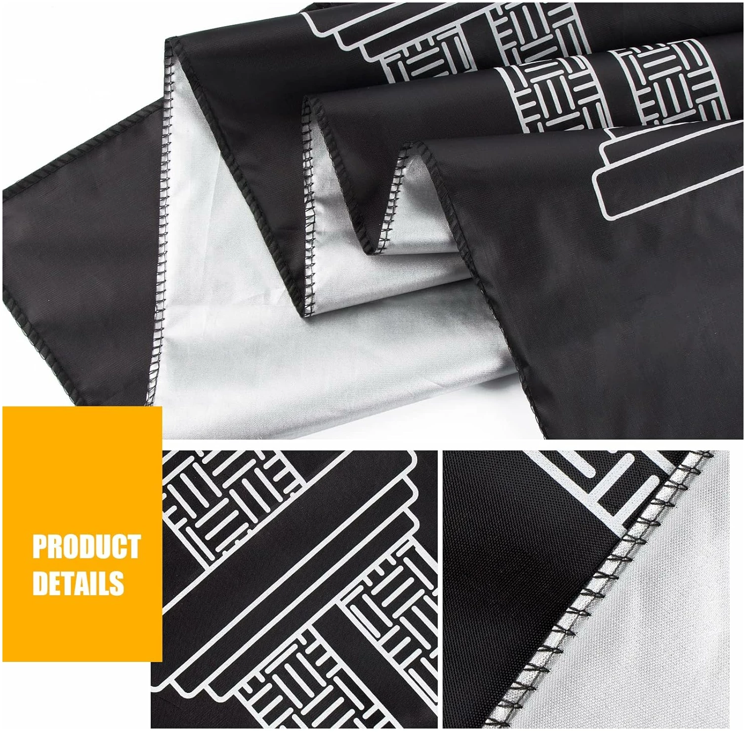 Tapis de Prière Décoration Musulmane Tapis en Polyester avec Sac pour Fête Islamique 100 x 60cm (Noir) – Image 4