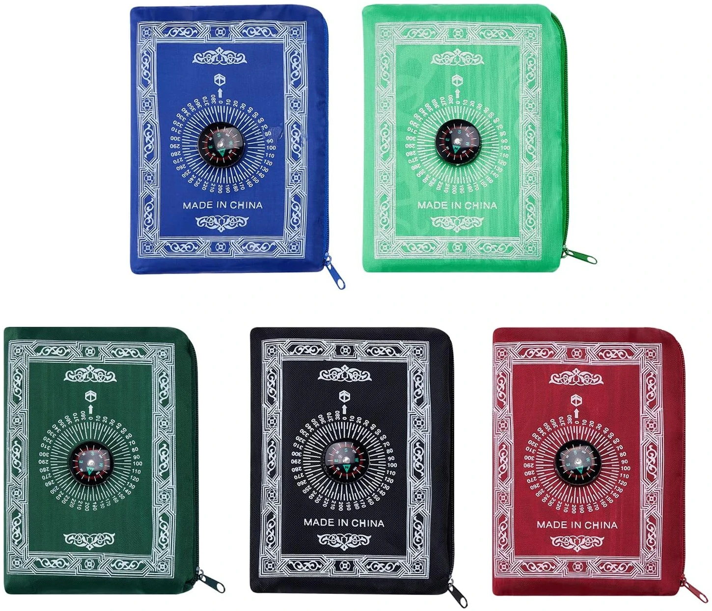Couverture de pèlerinage imprimée Tapis de prière Tapis de prière de voyage portable grand format avec boussole Tapis musulmans Hall d'église Accessoires de culte religieux islamique Couverture – Image 8