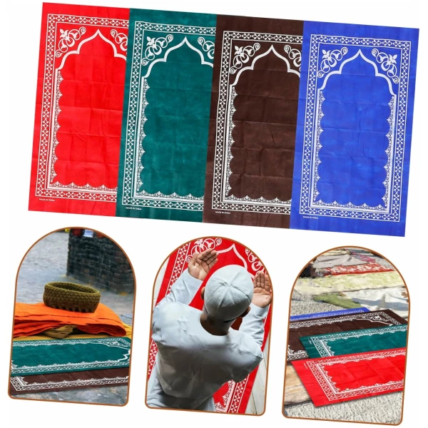 4 Tapis De Prière Tapis De Culte Fourniture Décor Islamique Tapis De Prière Décoratif Tapis De Prière Tapis De Voyage Musulman Tapis De Prière Islamique Portable – Image 4