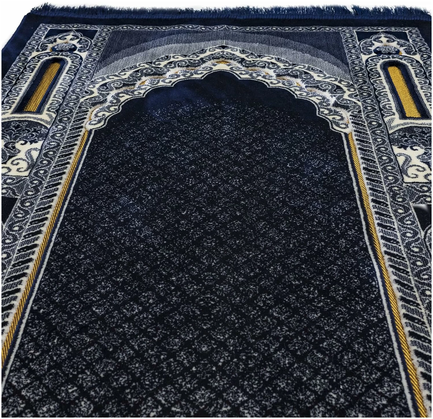 Tapis de prière islamique – Large double peluche velours Namaz Sajjadah – Image 2