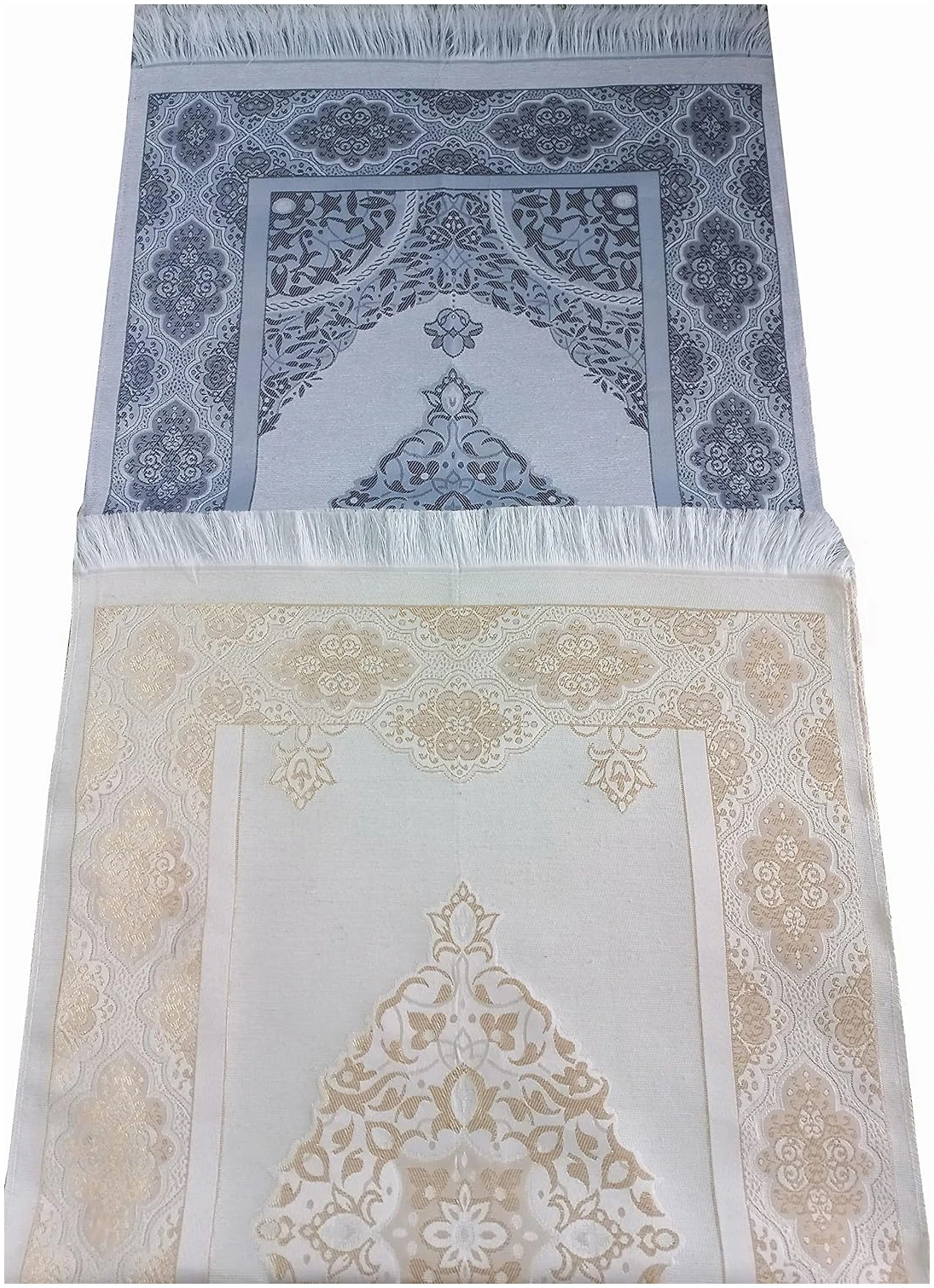 RAMSE Tapis de prière musulmane, deux tapis de prière et perles de prière avec boîte cadeau cylindrique motif Kaaba, cadeaux islamiques, Janamaz, Sajadah (style kaaba) – Image 7