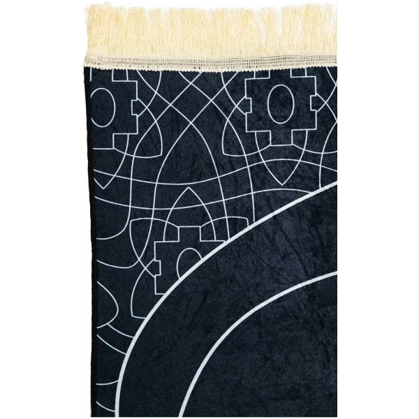 Tapis de priere Musulman pour priere Islamique - Tapis priere Musulman Confortable pour Femme et Homme Musulman - Noir – Image 3