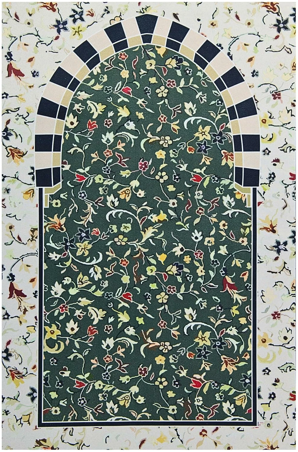 Tapis de priere Musulman pour priere Islamique - Tapis priere Musulman Confortable pour Femme et Homme Musulman - Vert – Image 4