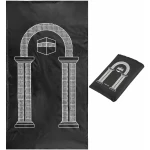 Tapis de Prière Décoration Musulmane Tapis en Polyester avec Sac pour Fête Islamique 100 x 60cm (Noir)