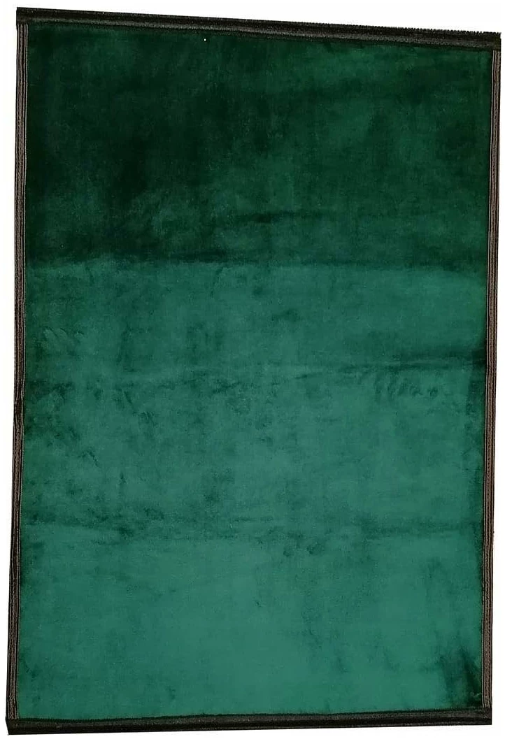 Grand Tapis de prière Uni épais - Tapis Musulman sans Motif - 118 cm x 82 cm (Vert)