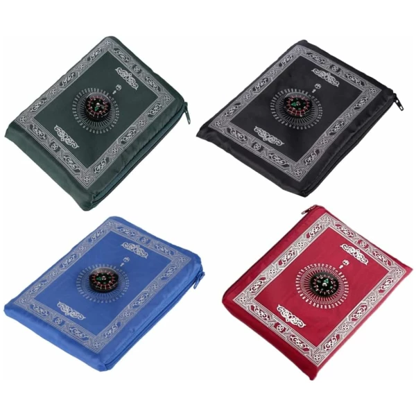 Tapis de Prière, 4PCS 100CM*60CM Tapis de Prière de Voyage Islamique, Tapis de Prière Musulman, Tapis de Prière Etanche avec Boussole, pour Les Prières Islamiques, Eid al-Fitr (4 Couleurs)