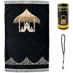 Tapis de Prière Musulman et Perles, Islam Musulman Voyage Portable,Tapis de Prière avec Boîte-Cadeau Cylindrique,Tapis de Prière du Ramadan, Ensemble Cadeau Islamique, pour la Prière