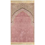 Tapis de Prière Islamique avec Frange Tapis Prière en Peluche Rembourré Epais