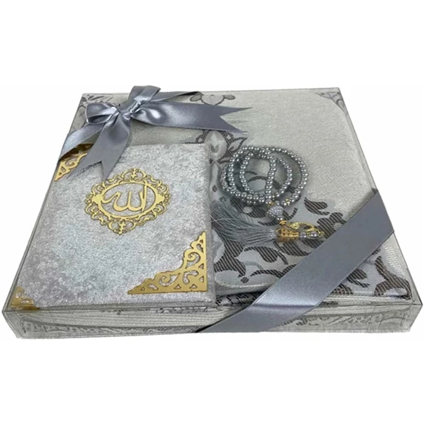 Coffret Cadeau Musulman : tasbih, Livre de sourate, Tapis prière