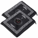 Tapis de Prière de Voyage, Tapis de Prière Musulman,Tapis de Prière Musulman,Portable Tapis de Prière de Poche avec Compass Format pour Les Prières Islamiques 100CM*60CM