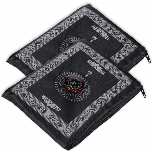 Tapis de Prière de Voyage, Tapis de Prière Musulman,Tapis de Prière Musulman,Portable Tapis de Prière de Poche avec Compass Format pour Les Prières Islamiques 100CM*60CM