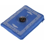 Tapis de prière Musulman, 60 * 100cm Tapis de prière de Voyage Islamique léger Portable avec Boussole pour prières Bleu