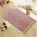 Obelunrp Tapis de prière, Tapis de prière Musulman en Flanelle avec des Glands, Tapis de prière de Voyage Islamique, Tapis de prière du Ramadan pour Hommes Femmes (Rose, 26x43inch)