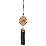 Ornements suspendus de voiture musulmane, forme de livre rétroviseur de voiture islamique ornement suspendu imitation bois pendentifs suspendus islamiques décoration de voiture[140213]Décorations or