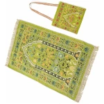 Tapis de prière islamique pour femme et homme - Tapis doux avec pompons et sac pour prière musulmane - Tapis de prière de voyage pour femme