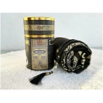 RAMSE Tapis de prière musulman, tapis de prière et perles de prière avec boîte cadeau cylindrique Kaaba, cadeaux islamiques, Janamaz, Sajadah, tapis de salah (noir)