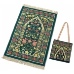 Tapis de prière musulmane avec sac en tissu imprimé Tapis de pèlerinage doux