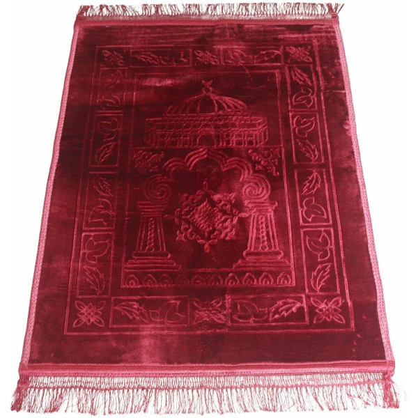 Tapis De Prière Rouge pour Musulman - 120x80 cm