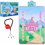 Tapis de Prière Musulman Électronique – Tapis de Prière Musulman Enfant Interactif Rose – Apprentissage Ludique des Prières – Récitation de Sourates du Coran et Doua – Inclut Chapelet pour Tasbih