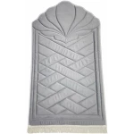 Tapis de prière épais, rembourré et doux, idéal pour les personnes âgées ou les personnes ayant des problèmes de genou, cadeau musulman, cadeau islamique, cadeau du Ramadan (noir, forme Evzel Mihrab)