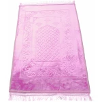 Tapis de prière islamique antidérapant Musallah Salat Janamaz pour adulte Rose 80 x 120 cm