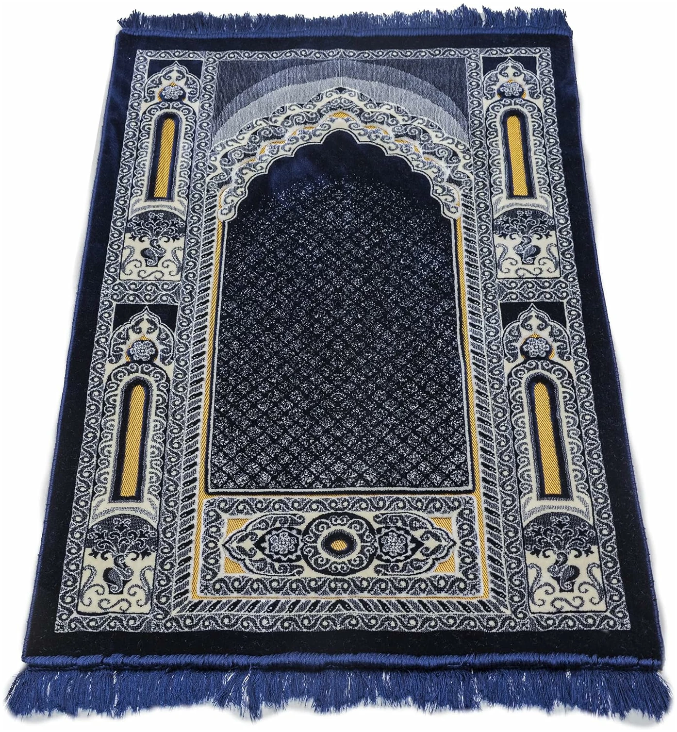 Tapis de prière islamique – Large double peluche velours Namaz Sajjadah