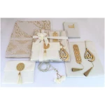 Tapis de prière musulmane 7 en 1, tapis de prière, livre de sourate, écharpe, étui de sourate, marque-page, crochet de miroir de voiture, perles de prière, cadeau islamique pour Umra, Hajj, mariage,