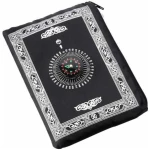 Tapis de prière musulman portable pliable avec boussole, tapis d'extérieur islamique de style simple