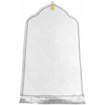Tapis de prière musulmane épais en forme d'arche, tapis de prière islamique pour l'Aïd Ramadan, cadeau de mariage islamique, cadeau hajj, cadeau umrah pour homme et femme (blanc)